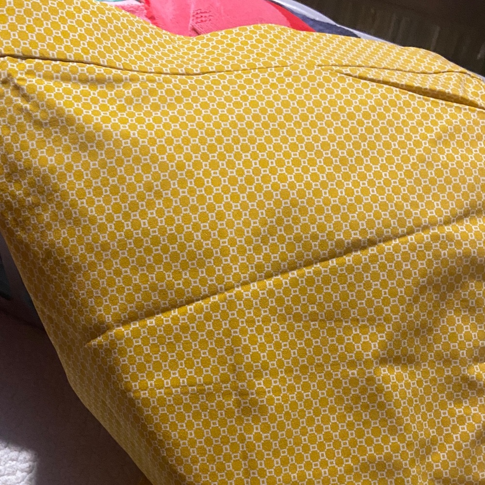 Avenue Yellow and White Geometric Fabric